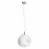 Lampa wisząca CLOE M 11066103 KASPA asymetryczna biała oprawa kulista ze chromowymi detalami