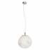Lampa wisząca CLOE M 11066103 KASPA asymetryczna biała oprawa kulista ze chromowymi detalami