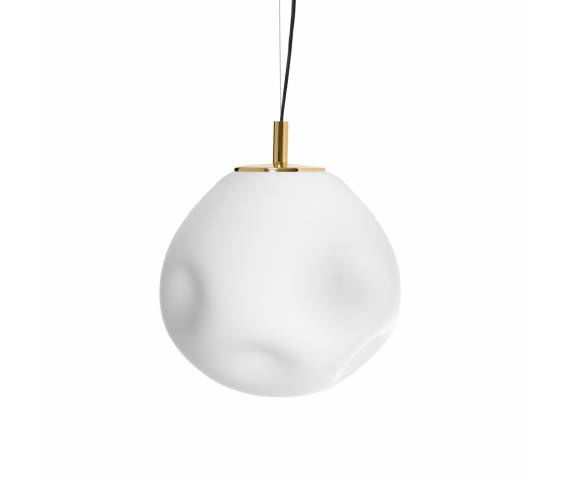 Lampa wisząca CLOE M 11062105 KASPA asymetryczna biała oprawa kulista ze złotymi detalami