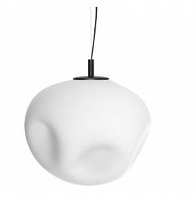 Lampa wisząca CLOE L 11071102 KASPA asymetryczna biała oprawa kulista z czarnymi detalami