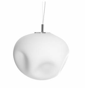 Lampa wisząca CLOE L 11067103 KASPA asymetryczna biała oprawa kulista z chromowymi detalami