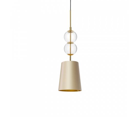 Lampa wisząca COCO S 11103107 KASPA klasyczna oprawa wisząca o szampańsko-złotej barwie