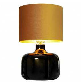 Lampa stołowa LORA 41063105 Kaspa czarna lampka stojąca ze złotym abażurem