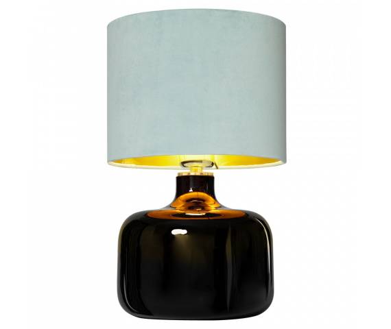Lampa stołowa LORA 41065112 Kaspa czarna lampka stojąca z miętowym abażurem