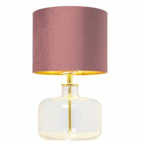 Lampa stołowa LORA 41072116 Kaspa transparentna lampka stojąca z różowym abażurem