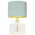 Lampa stołowa LORA 41068112 Kaspa transparentna lampka stojąca z miętowym abażurem