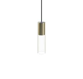 CYLINDER M lampa wisząca 7868 Nowodvorski Lighting nowoczesna oprawa w kolorze transparentnym ze złotym elementem