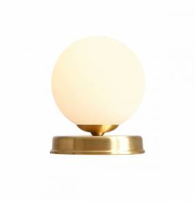Lampa stołowa BALL 1076B40_S nowoczesna oprawa w kolorze białym z wykończeniem w kolorze mosiądzu