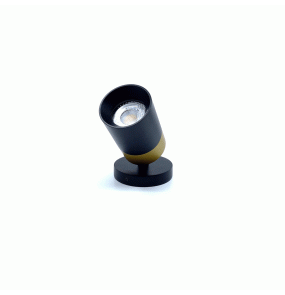 Reflektor Crosti Lacce RO Slim 894781 Oxyled nowoczesna oprawa natynkowa w kolorze czarno - złotym