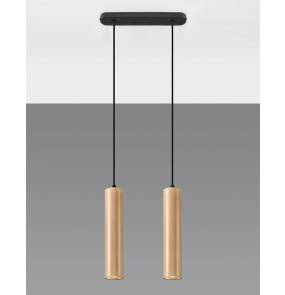 Lampa wisząca LINO 2 SL.0637 naturalne drewno Sollux Lighting