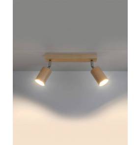 Lampa sufitowa BERG 2 SL.0702 naturalne drewno Sollux Lighting