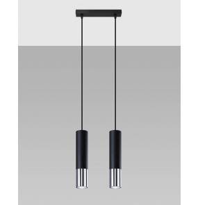 Lampa wisząca LOOPEZ 2 SL.0941 czarno-chromowana Sollux Lighting