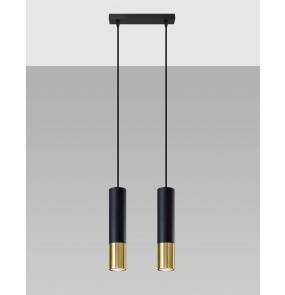 Lampa wisząca LOOPEZ 2 SL.0953 czarno-złota Sollux Lighting