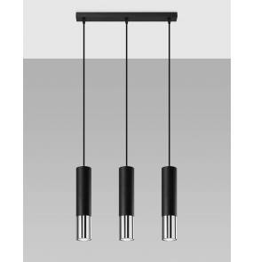 Lampa wisząca LOOPEZ 3L SL.0942 czarno-chromowana Sollux Lighting