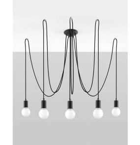 Żyrandol EDISON 5 SL.0371 czarny Sollux Lighting