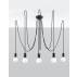 Lampa wisząca EDISON 5 SL.0371 oprawa w kolorze czarnym Sollux Lighting