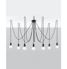 Żyrandol EDISON 7 SL.0372 czarny Sollux Lighting