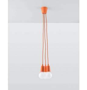 Lampa wisząca DIEGO 3 SL.0585 pomarańczowa Sollux Lighting