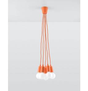 Lampa wisząca DIEGO 5 SL.0586 pomarańczowa Sollux Lighting