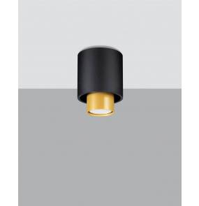 Plafon NESI SL.0982 Sollux Lighting oprawa natynkowa spot czarny złoty 