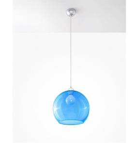 Lampa wisząca BALL SL.0251 Sollux Lighting błękitna szklana kula