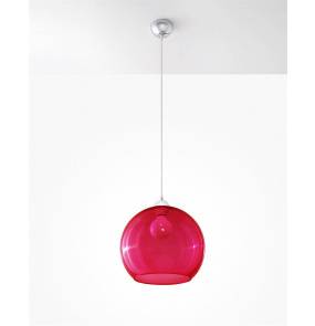 Lampa wisząca BALL SL.0253 Sollux Lighting czerwona szklana kula 