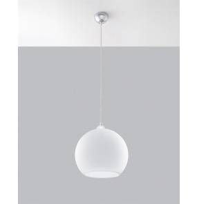 Lampa wisząca BALL SL.0256 Sollux Lighting biała szklana kula