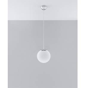 Lampa wisząca UGO 20 SL.0263 Sollux Lighting chrom kula mleczna