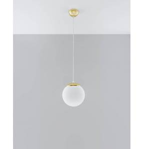 Lampa wisząca UGO 20 SL.0715 Sollux Lighting złota kula mleczna