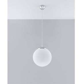 Lampa wisząca UGO 30 SL.0264 Sollux Lighting chrom kula mleczna