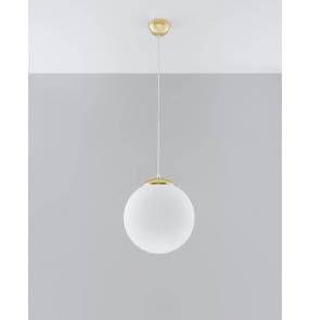 Lampa wisząca UGO 30 SL.0716 Sollux Lighting złota kula mleczna