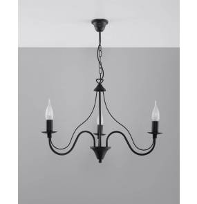 Żyrandol MINERWA 3 SL.0217 Sollux Lighting czarny klasyczny