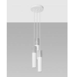 Lampa wisząca BORGIO 3P SL.1080 Sollux Lighting biała beton potrójna
