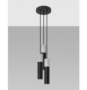 Lampa wisząca BORGIO 3P SL.1081 Sollux Lighting czarna beton potrójna