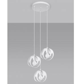 Lampa wisząca TULOS 3P SL.1084 Sollux Lighting nowoczesna lampa w kolorze białym