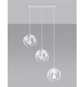 Lampa wisząca TULOS 3L SL.1085 Sollux Lighting nowoczesna lampa w kolorze białym