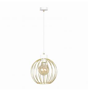 Lampa wisząca PINETA 1 WHITE/GOLD 560/1B Emibig dekoracyjna oprawa w kolorze złotym