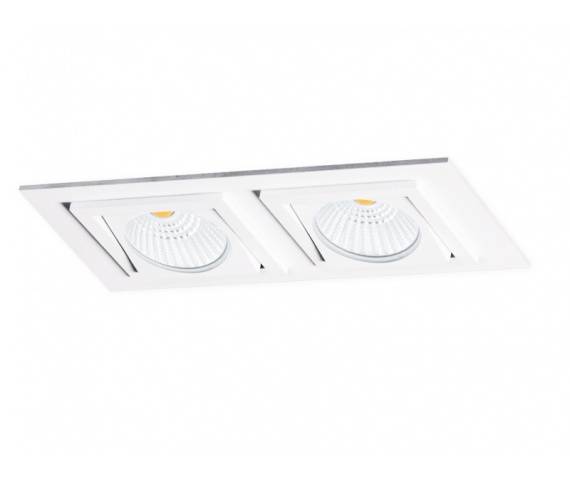 Oczko stropowe podwójne Square 2x7W LED prosta oprawa wpuszczana BPM Lighting