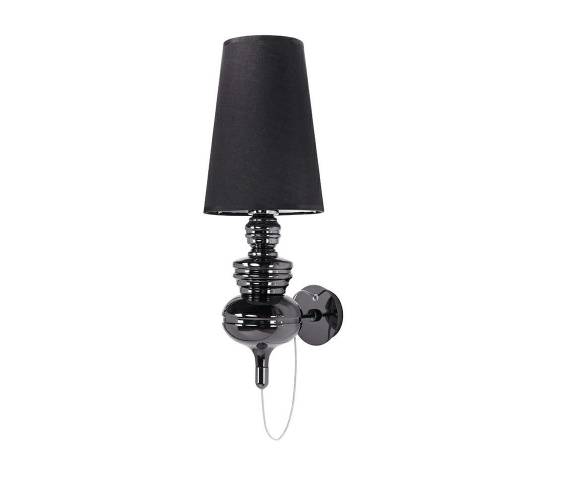 Kinkiet QUEEN 1018W1.BLACK King Home klasyczna oprawa w kolorze czarnym