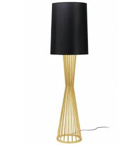 Lampa podłogowa HOLMES XCF7583-145 King Home złota oprawa z czarnym kloszem