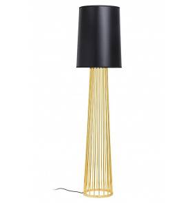 Lampa podłogowa HOLMES STRAIGHT XCF7583-164 King Home złota oprawa z czarnym kloszem