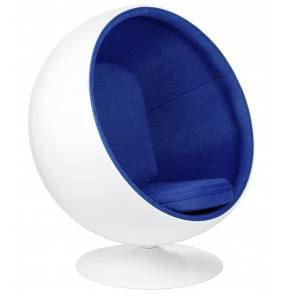Fotel BALL biało-niebieski - włókno szklane