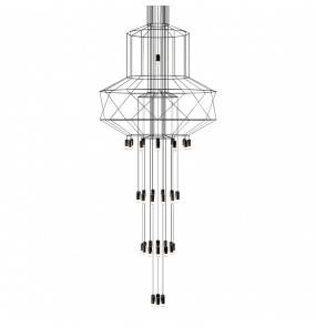 Lampa wisząca FLUSSO 43 MD21352-43-1500 King Home geometryczna oprawa w kolorze czarnym