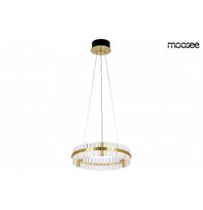 MOOSEE lampa wisząca SATURNUS 47 złota - LED, kryształ, stal szczotkowana