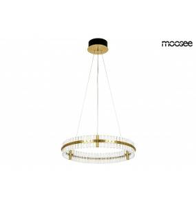 MOOSEE lampa wisząca SATURNUS 70 złota - LED, kryształ, stal szczotkowana