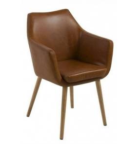 ACTONA krzesło NORA  - ekoskóra brązowy