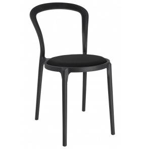 Krzesło SLIM czarne - polipropylen, tkanina King Home