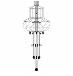 Lampa wisząca FLUSSO JD0032-43P King Home geometryczna oprawa w kolorze czarnym