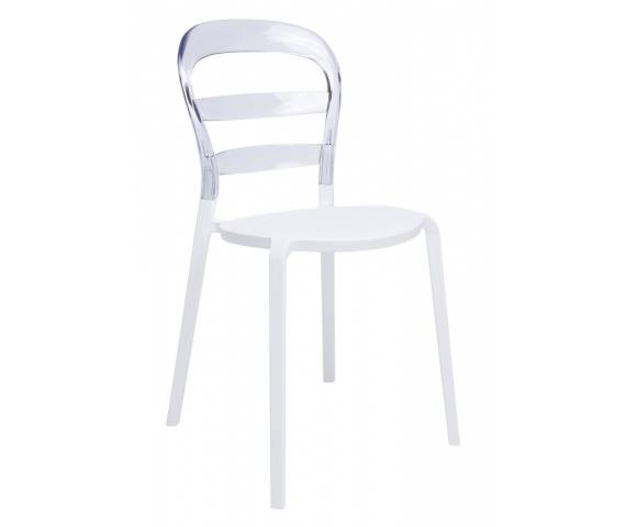 Krzesło CARMEN transparentne - oparcie poliwęglan