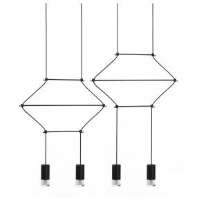 Lampa wisząca FLUSSO JD0032-4P King Home geometryczna oprawa w kolorze czarnym